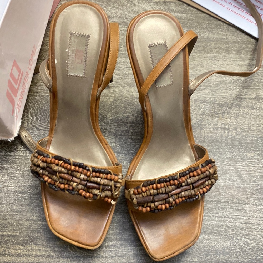 JLO Janelle Tanlea sandals with strap around ankle